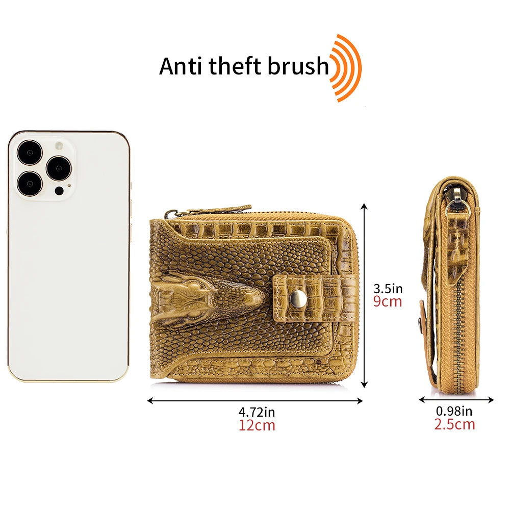 Portefeuille Homme Cuir Effet Crocodile 7