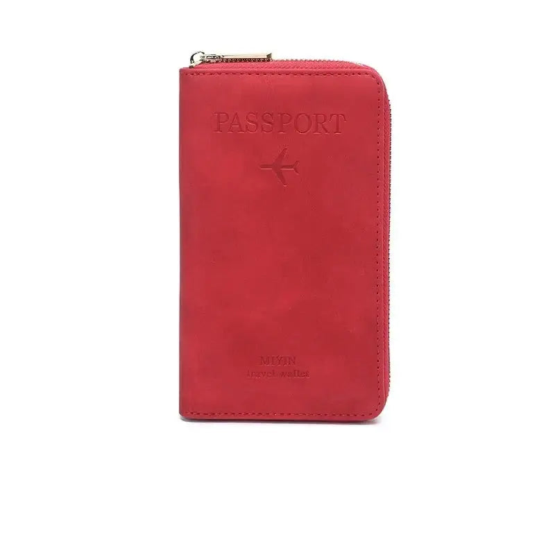 Passeport Couverture et Porte-Cartes RFID Rouge