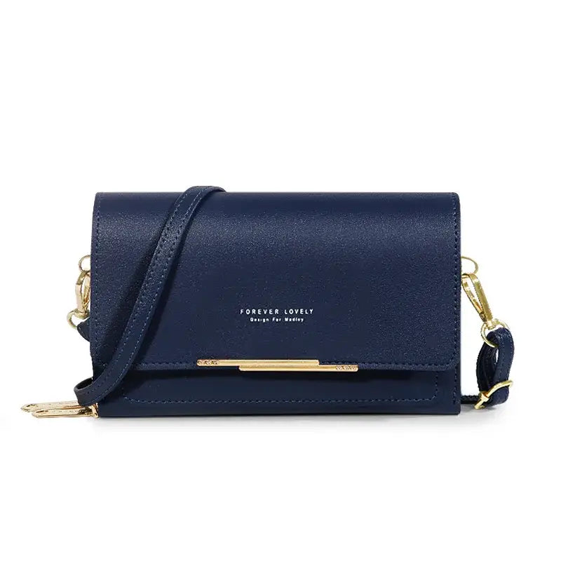 Pochette Portefeuille Bandoulière Femme Bleu foncé