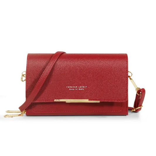 Pochette Portefeuille Bandoulière Femme Rouge