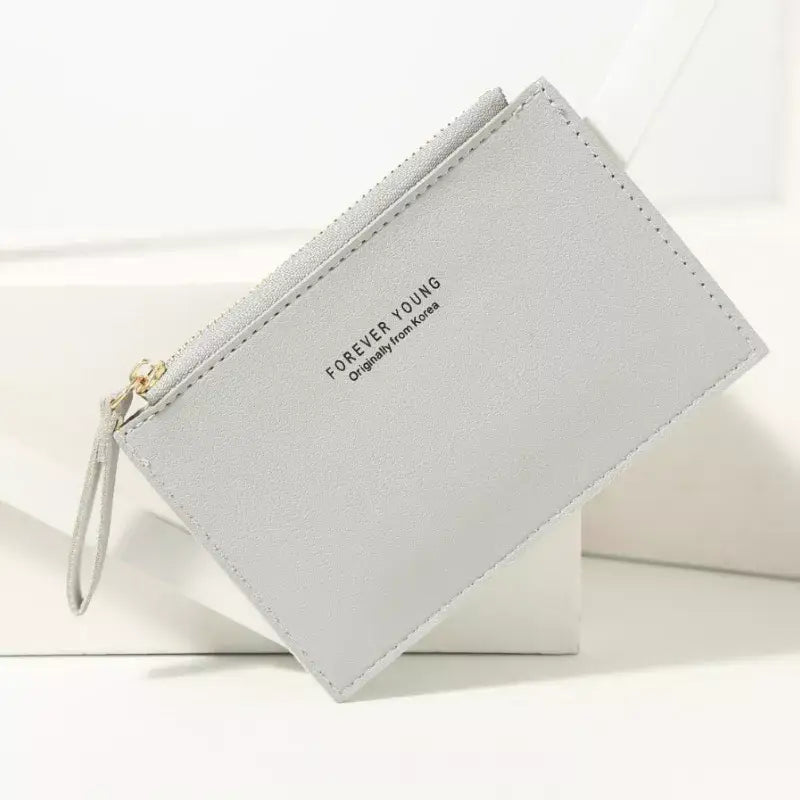 Porte-Carte avec Fermeture Gris clair