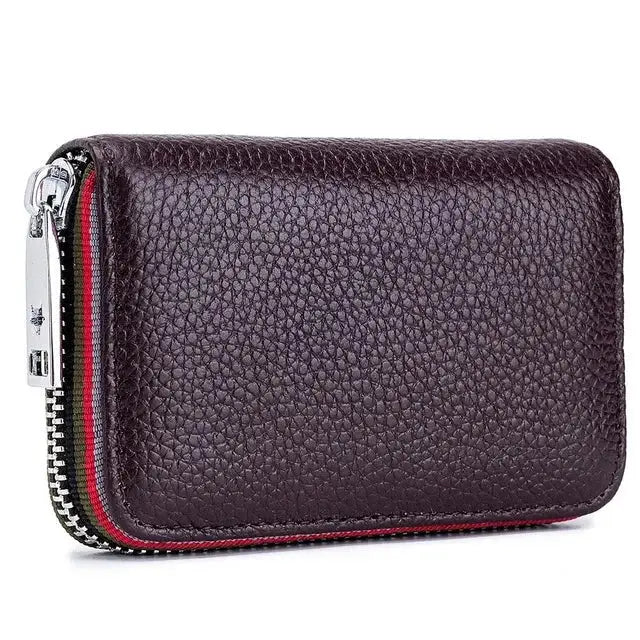 Porte-Carte de Crédit Zip Marron foncé