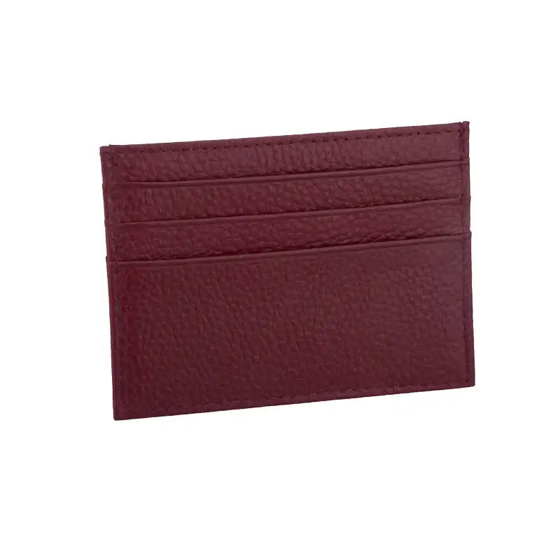 Porte Carte en Cuir Bordeaux