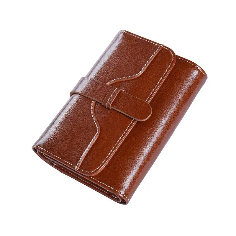 Porte-Carte en Cuir Femme Marron foncé