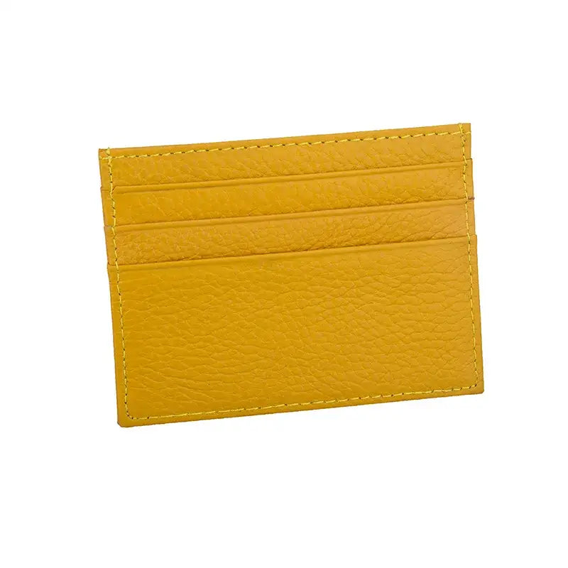 Porte Carte en Cuir Jaune