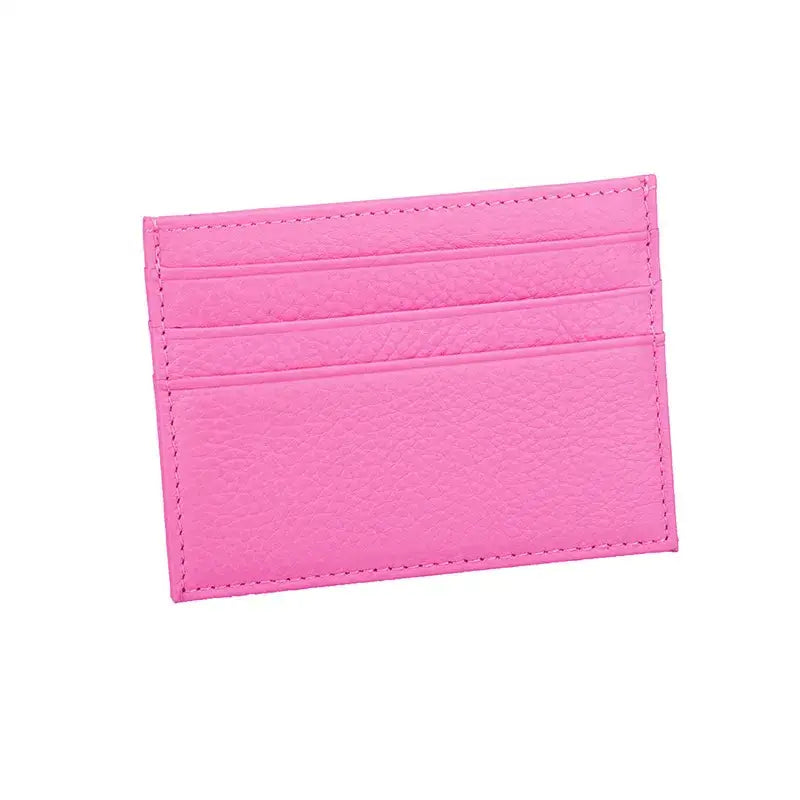 Porte Carte en Cuir Rose