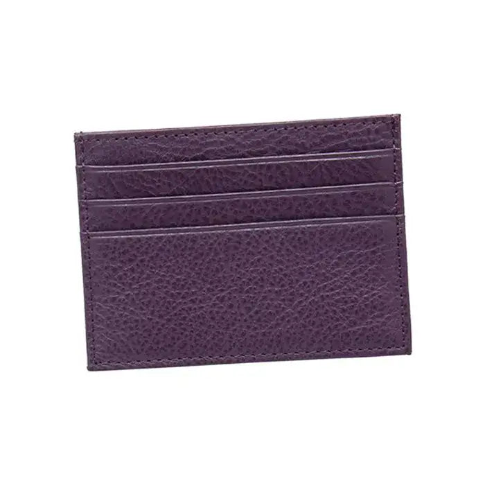 Porte Carte en Cuir Violet