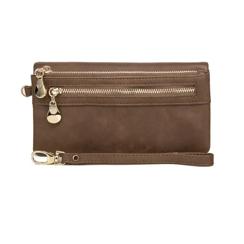 Porte-Carte Femme avec Fermeture Marron foncé