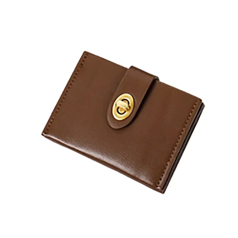 Porte-Carte Femme avec Fermoir Marron foncé