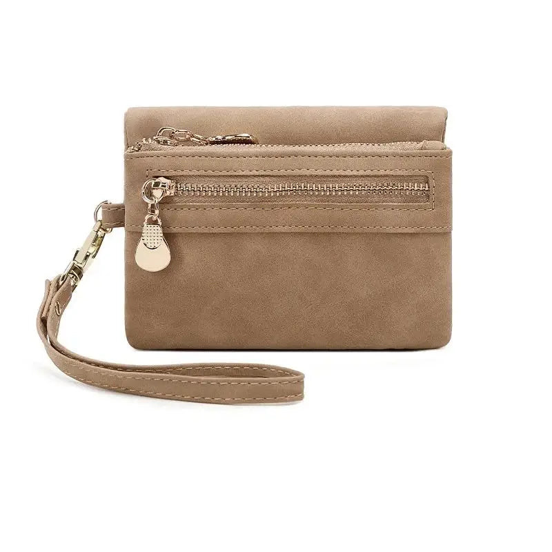 Portefeuille Compact Femme Beige
