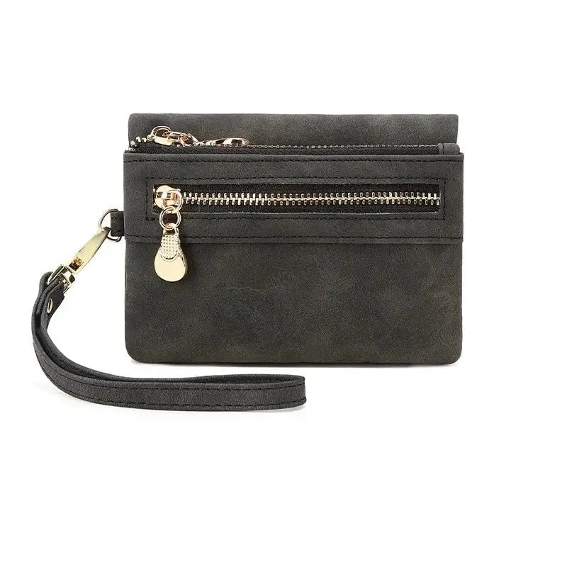 Portefeuille Compact Femme Gris foncé