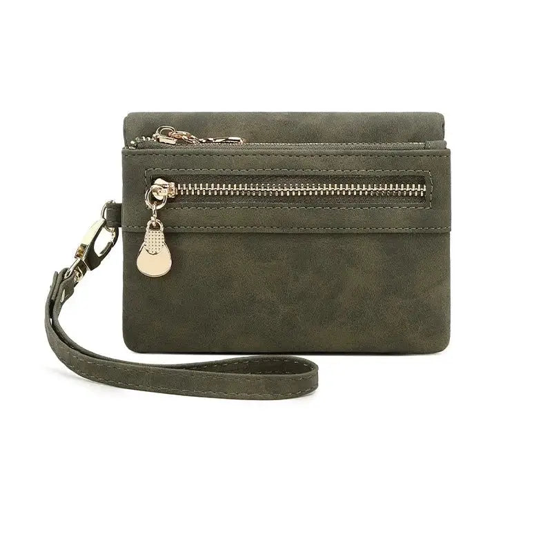 Portefeuille Compact Femme Kaki