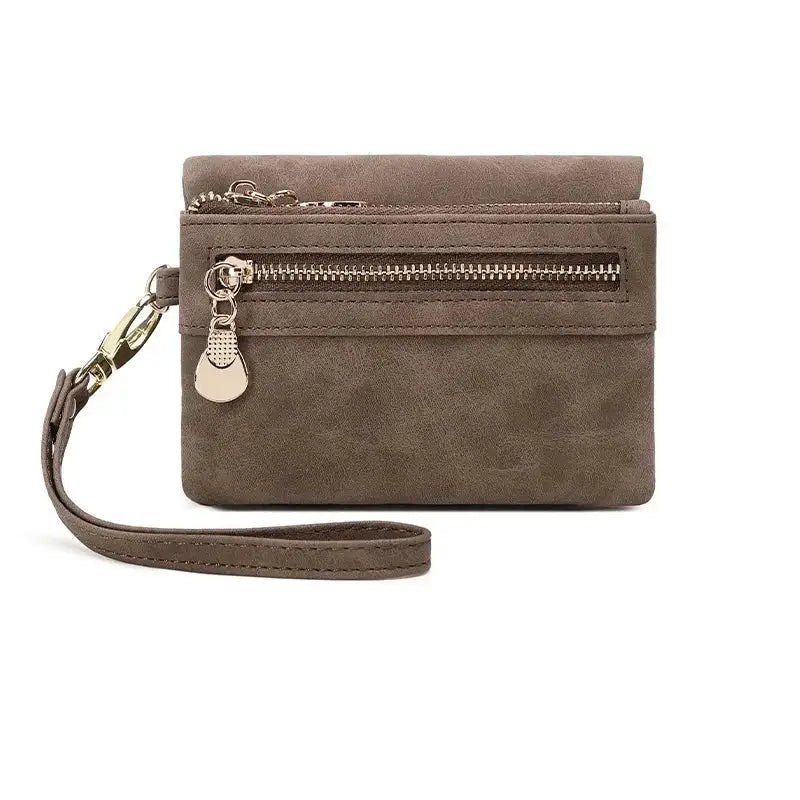 Portefeuille Compact Femme Marron