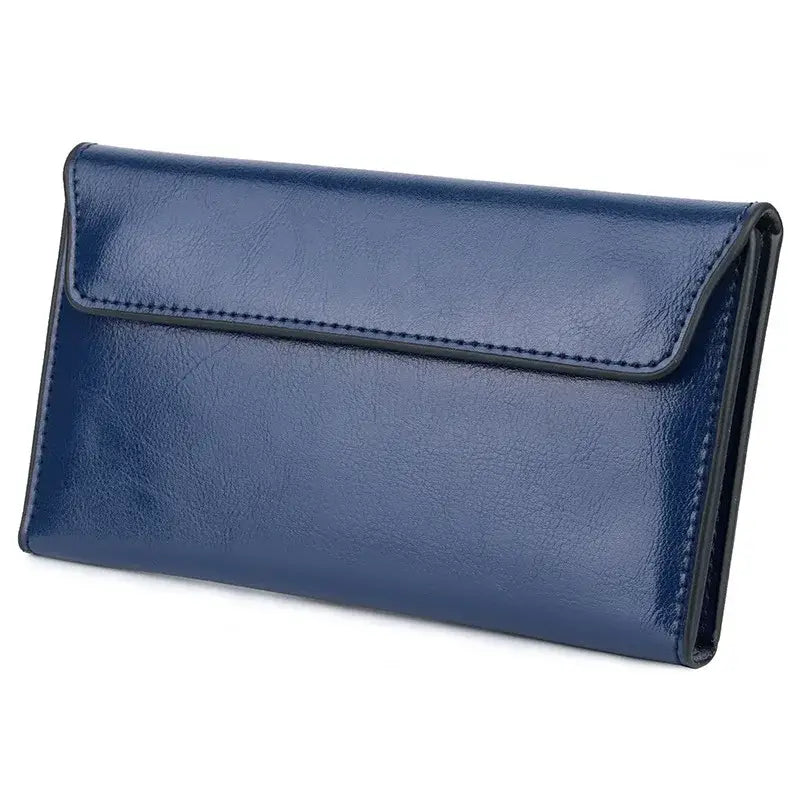 Portefeuille Cuir Souple Femme Bleu