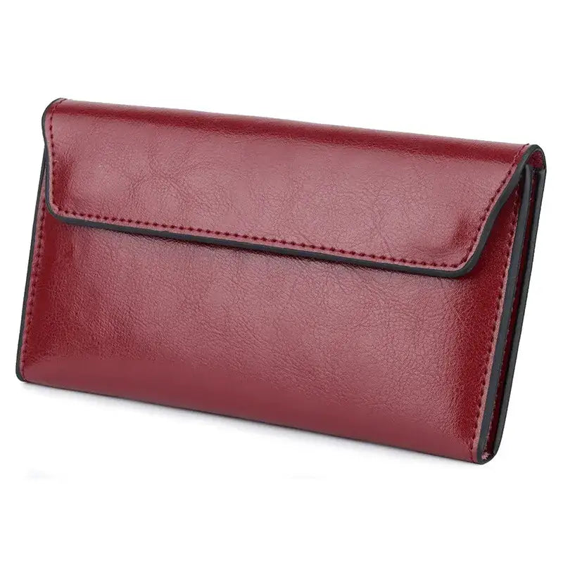 Portefeuille Cuir Souple Femme Bordeaux