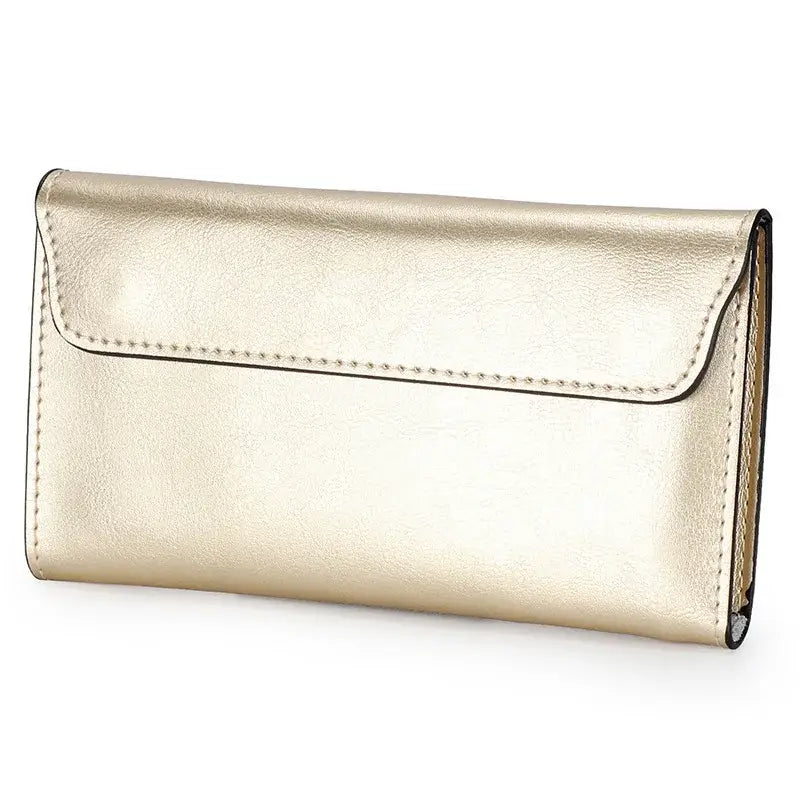 Portefeuille Cuir Souple Femme Doré