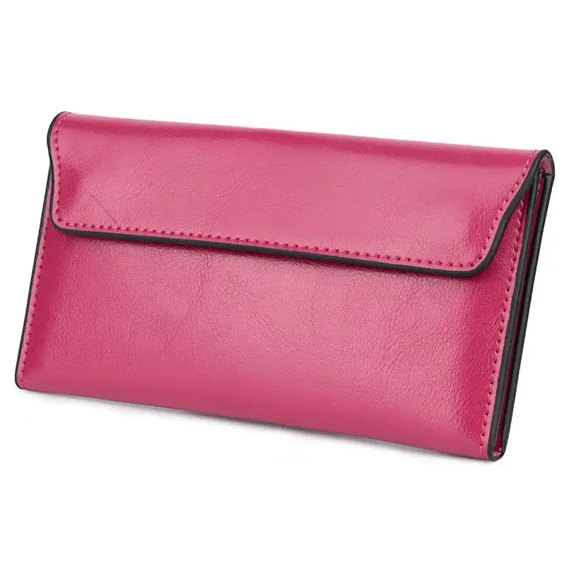 Portefeuille Cuir Souple Femme Fushia