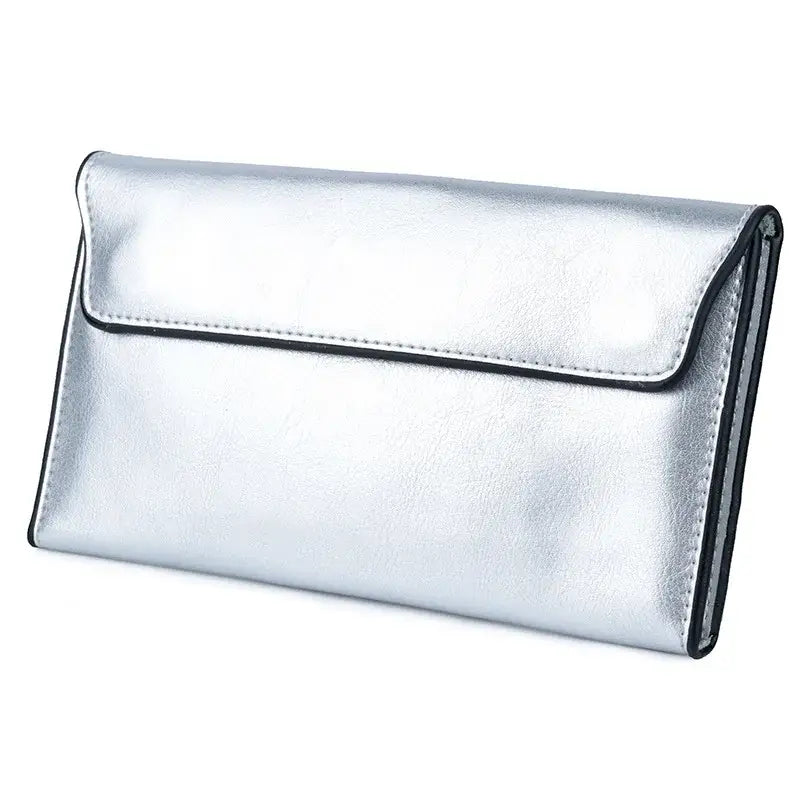 Portefeuille Cuir Souple Femme Gris