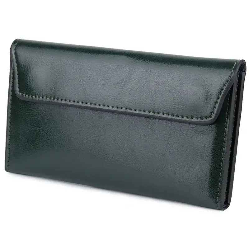 Portefeuille Cuir Souple Femme Kaki