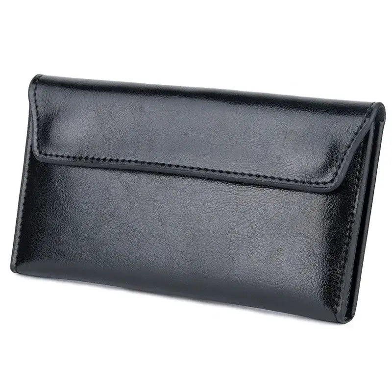 Portefeuille Cuir Souple Femme Noir