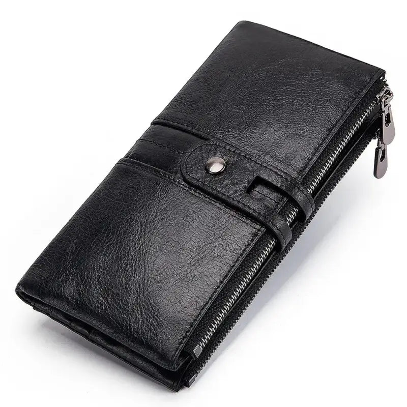 Portefeuille Femme Cuir Souple Noir