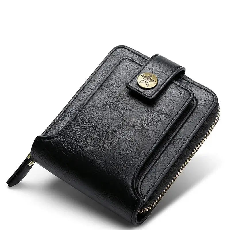 Portefeuille Homme Fermeture Éclair Noir