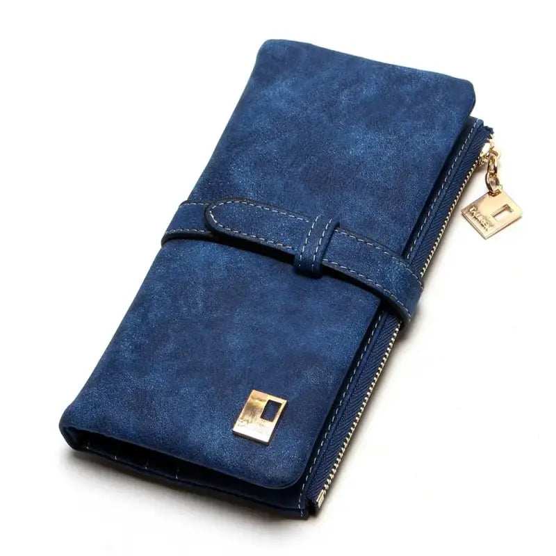 Portefeuille Porte-Carte Femme Daim Bleu foncé