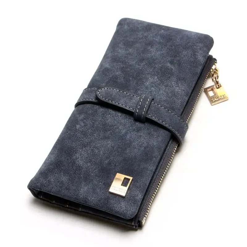 Portefeuille Porte-Carte Femme Daim Noir