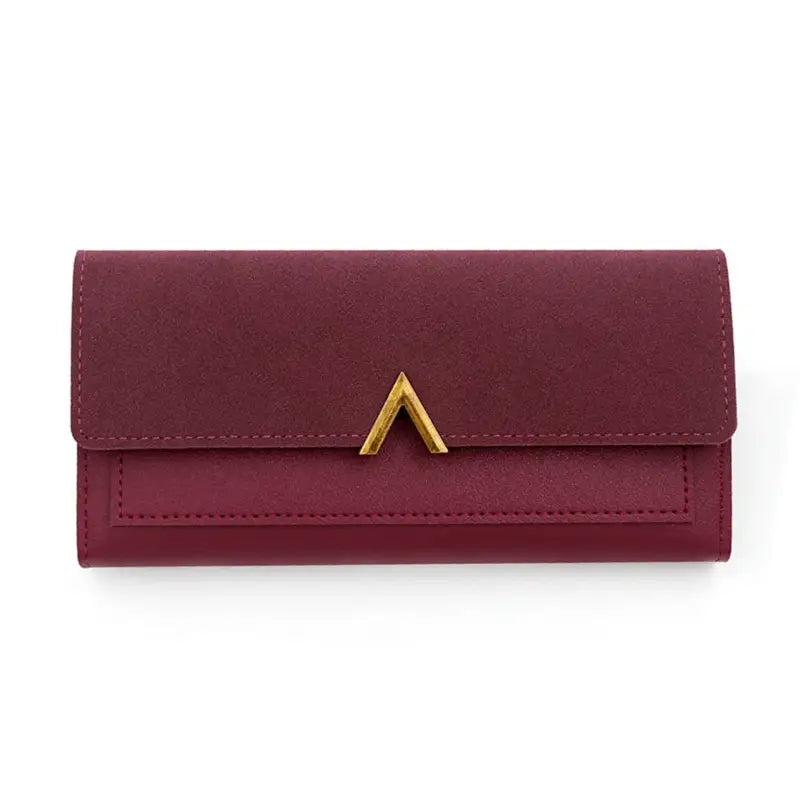 Portefeuille Long Femme Cuir Synthétique Rose – 9 Cartes, Compartiment Zippé, Grand Format Élégant
