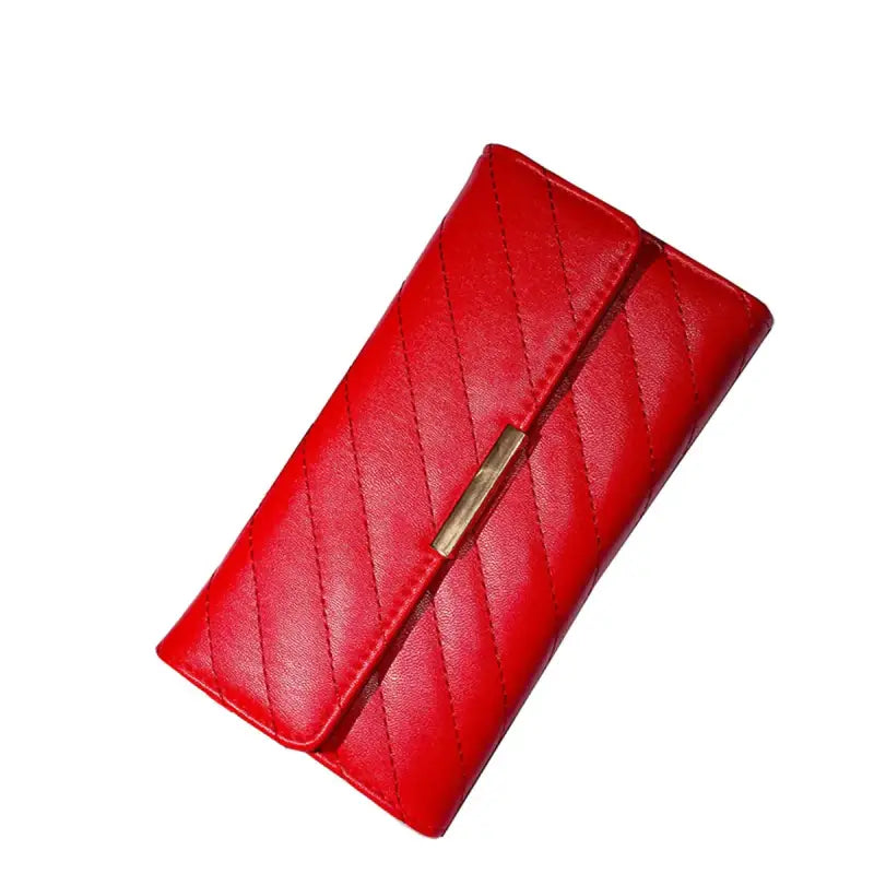 Portefeuille Porte Carte Femme Matelassé Rouge
