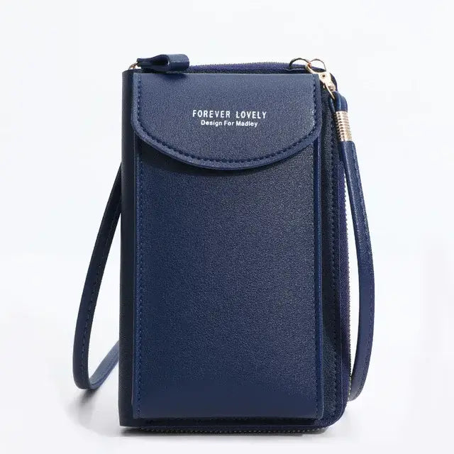 Sac Portefeuille Telephone Femme Bleu foncé