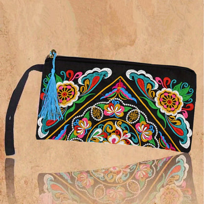 Pochette Portefeuille Ethnique Brodée