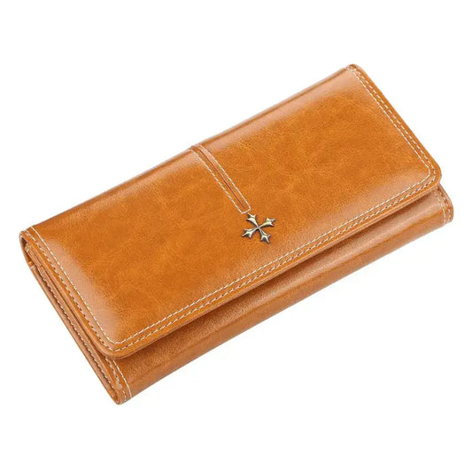 Grand Portefeuille Femme avec Porte Chéquier Orange