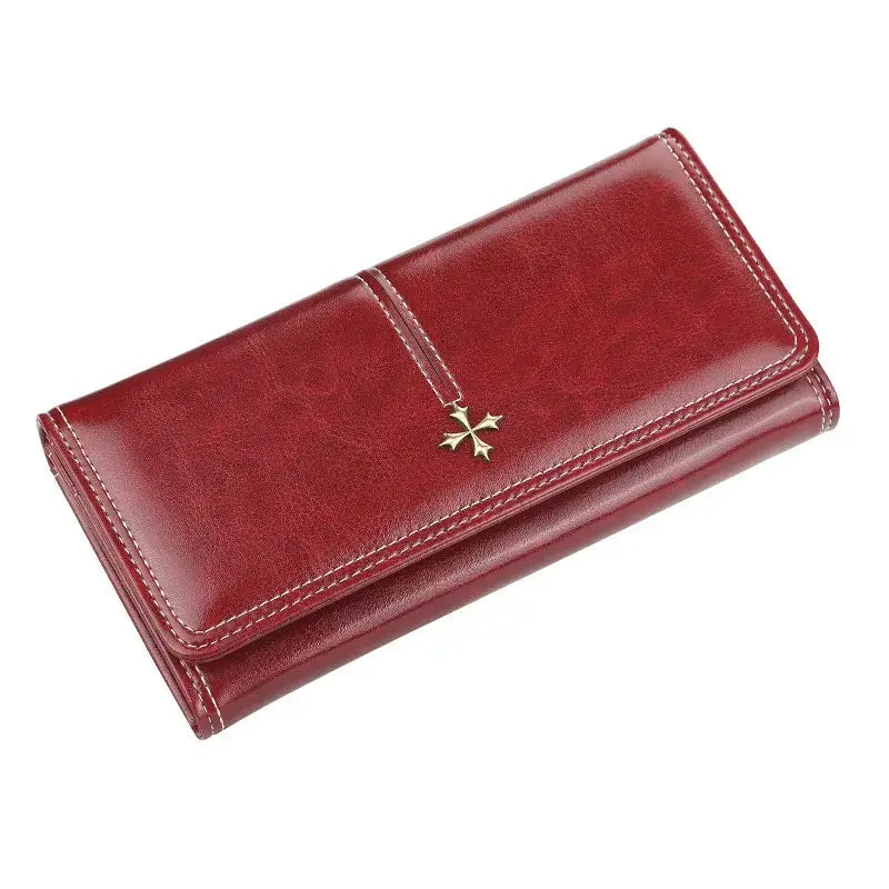 Grand Portefeuille Femme avec Porte Chéquier Rouge