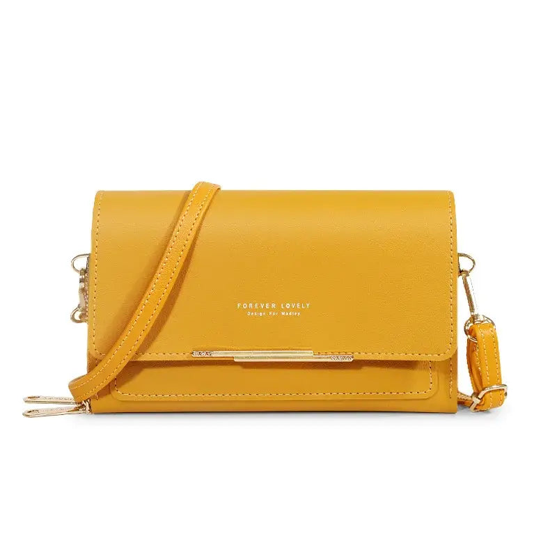 Pochette Portefeuille Bandoulière Femme Jaune