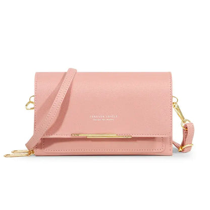 Pochette Portefeuille Bandoulière Femme Rose