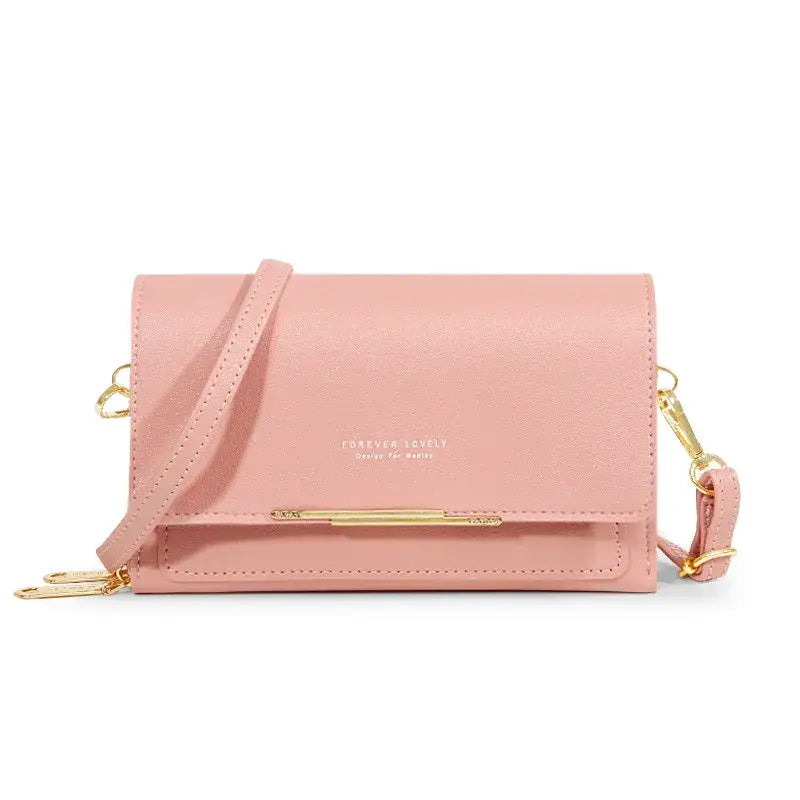 Pochette Portefeuille Bandoulière Femme Rose