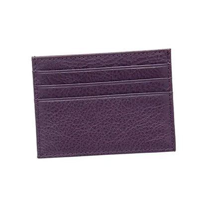 Porte Carte en Cuir Violet