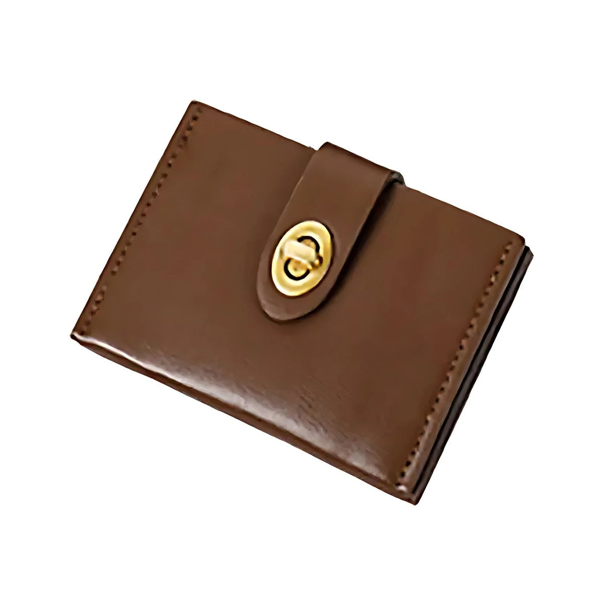 Porte-Carte Femme avec Fermoir Marron foncé