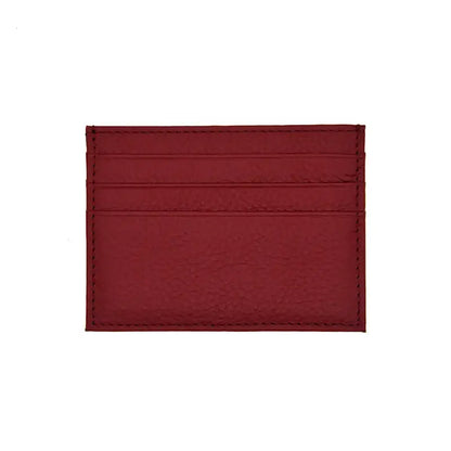 Porte-Cartes Cuir 4 Poches Rouge grenat