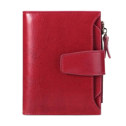 Porte-cartes cuir femme rouge