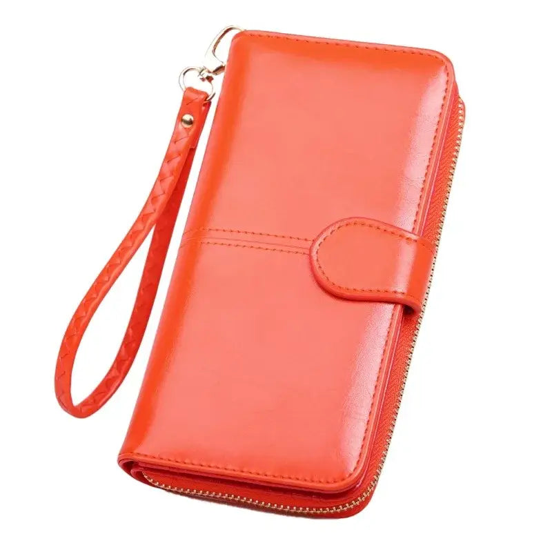 Portefeuille Long Femme Orange Fluo