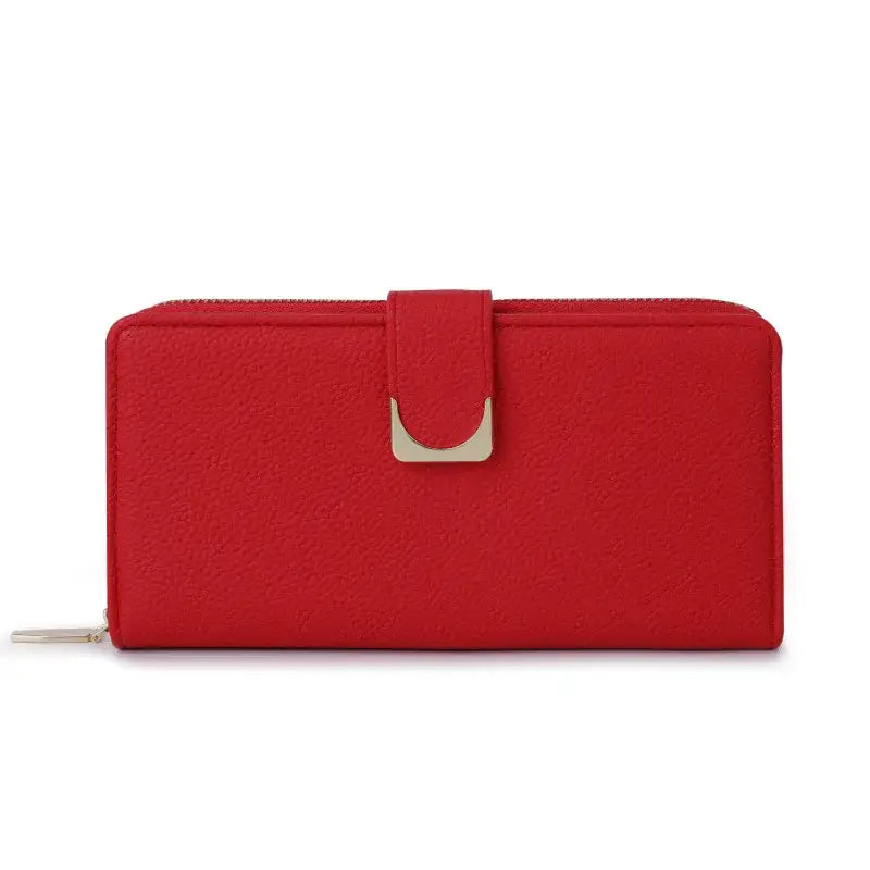 Portefeuille Porte Cartes Femme Uni Rouge